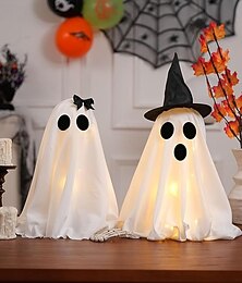 economico -1 pezzo di Halloween decorazione da tavolo per interni ed esterni cortile fantasma ornamento lampada festa atmosfera decorazione luci AA batteria scatola