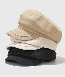 halpa -Naisten kangaspipoikahattu - kevyt ja hengittävä, kaarevalla lierillä ja säädettävällä hihnalla, täydellinen syksyn/talven katutyyliin, matkoille ja jokapäiväiseen käyttöön