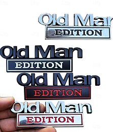 billiga -2 st Old Man Edition-bilemblem – roliga 3D-ABS-ersättningsskärmdekaler för bilar, lastbilar, SUV:ar – coola stänkskärmsklistermärken i äldre stil för motorcyklar, hållbar dörrdekoration