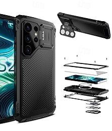 Χαμηλού Κόστους -τηλέφωνο tok Για Samsung Galaxy S25 Ultra S25 Edge S24 Ultra S23 Ultra S22 Ultra Θήκη μαγνητικής προσρόφησης Υποστήριξη ασύρματης φόρτισης Ανθεκτική σε πτώσεις Ρετρό Πανοπλία pet