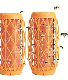 お買い得  -屋外吊り下げ式スズメバチトラップ、蜂トラップ、オレンジジャケットトラップ、蜂キャッチャートラップ、粘着式昆虫忌避剤キラーセット、2点セット