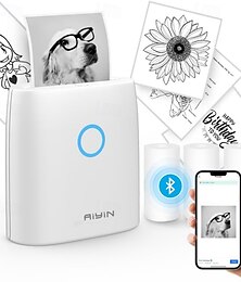 Недорогие -Мини-принтер для наклеек - карманный термопринтер с Bluetooth, портативный, без чернил, для учёбы, заметок, фотографий, заметок, списков, планов работы, подарков своими руками, журналов