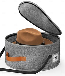abordables -Boîte de rangement pliable pour chapeaux en feutre, grande taille, avec couvercle et poignée – organiseur de voyage rond pour chapeaux pour hommes et femmes, sac de rangement pour chapeaux de cowboy,