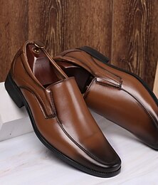 preiswerte -Herren-Slip-On-Abendschuhe – Business-Casual-Loafer mit quadratischer Zehenpartie für Büro, Hochzeit und Alltag