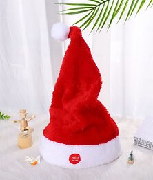 economico -Cappello di Babbo Natale con altalena elettrica, cappello mobile, peluche, rosso e bianco, cappello di Natale musicale, berretto di Babbo Natale, regali per adulti per Natale, Capodanno, forniture per