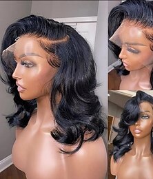 halpa -13x4-tuumaiset pitsiperuukit naisille, aidot hiukset, valkaistut solmut, vauvanhius, hd, läpinäkyvät pitsiperuukit, luonnollinen väri