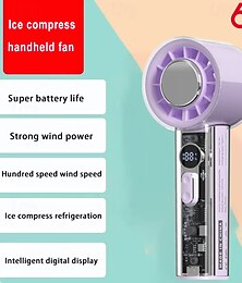お買い得  -ポータブルハンドヘルドファン - 旅行やキャンプに最適な100段階風量調整可能なターボ冷却USB充電式ミニパーソナルファン &屋外使用