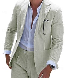 abordables -Pour des hommes Mariage à la plage Costumes En Pointe Rose Claire bleu marine Couleur Unie Coupe Standard 2 pièces Simple Boutonnage Deux Boutons