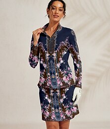 voordelige -Dames Wandelen poloshirt Donker Marineblauw Lange mouw Kleding Bovenlichaam Dames golfkleding kleding outfits draag kleding