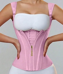 abordables -Gilet gainant pour femme avec fermeture éclair – gaine amincissante pour le ventre, soutien de la poitrine, correcteur de posture, gaine amincissante avec 15 baleines