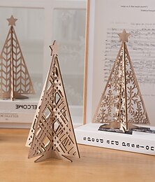 お買い得  -木製のクリスマスツリーのデスクトップデコレーション、シンプルでミニマリストな木製のクリスマスツリーの飾り。家の装飾、パーティー、レストラン、ホリデーディスプレイ、店舗の窓、ギフトに最適です。