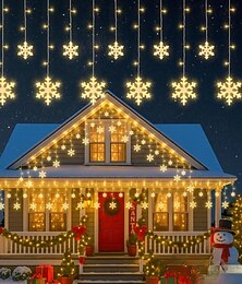 abordables -12ft / 3.5m flocon de neige rideau veilleuse usb alimenté 8 modes glaçon fée guirlande lumineuse pour noël mariage vacances jardin intérieur extérieur décoration de fête