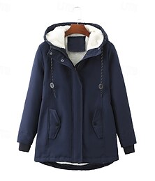 preiswerte -Damen Freizeitjacke Warm Bequem Reißverschluss Tasche Mode Outdoor Einfach Ausgehen Wochenende Reisverschluss Regulär Mit Kapuze Normale Passform Langarm Oberbekleidung Schwarz Rosa Burgunderrot