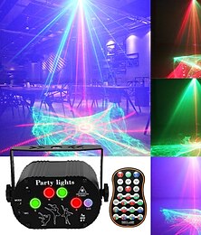 voordelige -DJ disco podium feestverlichting - Northern laserlichteffect RGB LED geluid geactiveerde stroboscoopverlichting met afstandsbediening voor binnen verjaardag Halloween karaoke club KTV