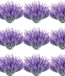 economico -20 mazzi di fiori di lavanda artificiali – piante di plastica resistenti ai raggi UV e allo sbiadimento per esterni, giardino, veranda &decorazione del davanzale – viola classico