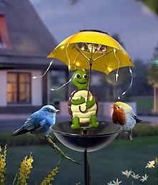 economico -1 pz luce decorativa per esterni, luce solare per mangiatoia per uccelli e tartarughe, luce da giardino, luce da giardino