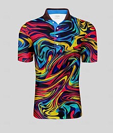 abordables -Homme T-shirt POLO Fuchsia Manche Courte Top Tenue de golf Vêtements Tenues Porter des vêtements