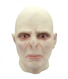 abordables -Lord Voldemort Halloween Masque Accessoires Halloween Drôle Déguisement effrayant Adulte Homme Femmes Halloween Carnaval Déguisements d'Halloween faciles Se déguiser