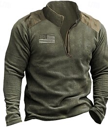 economico -Per uomo Maglia Felpa con cappuccio Maglione Felpa con zip corta Verde militare Colletto Mao Semplice Cerniera Sport & Outdoor Casuale Quotidiano Streetwear Cool Abbigliamento Sportivo Primavera
