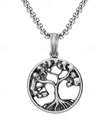 economico -1 pezzo Collana For Per donna Argentato Streetwear Quotidiano Argento Retrò Albero della vita