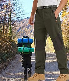abordables -Homme Pantalons de randonnée Patchwork Été Extérieur Coupe sur mesure Imperméable Coupe-vent Poche à Fermeture Éclair Confortable Bas Toute la longueur Taille Élastique Poche à Fermeture Éclair Gris