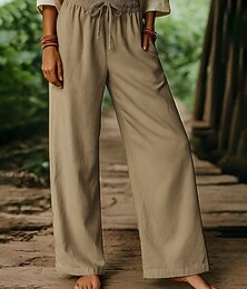 economico -Per donna Pantaloni Eleganti Pantaloni Corti Streetwear Casual Lunghezza alla caviglia Vita Alta Semplice Coulisse Confortevole Streetwear Ferie Abbigliamento quotidiano Nero Bianco Mandorla Cachi