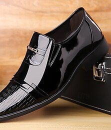 olcso -férfi fényes fekete lakkcipő csattal – elegáns alkalmi cipők hivatalos eseményekre és esküvőkre