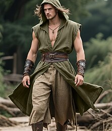 levne -Retro Středověké Renesanční Kamizelka Tunika Válečník Viking Maškarní kostým Pánské Viking předvečer Všech svatých Karneval Výkon Párty LARP Dospělí Pásek Celý rok