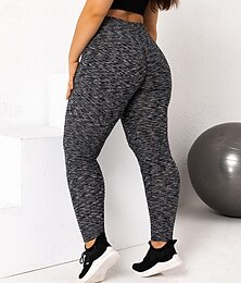 levne -Dámské Stahovací kalhoty Legíny na jógu Velká velikost Zaštíhlující Vysoký pas Tělocvična Sportovní Běh Spodní část oděvu Tisk Černá Šedá Podzim Sportovní Sportovní oděvy