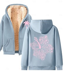 economico -Per uomo Felpa con cappuccio a zip intera Felpa con cappuccio e zip Giacca in Pile Felpa con cappuccio in pile Nero Vino Rosso Verde Cachi Con Cappuccio Floreale Grafico Semplice Cerniera Tasca