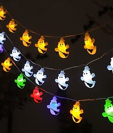 お買い得  -ハロウィン LED パンプキン ゴースト ストリングライト 邪悪な猫ライト 10/20LED ゴーストパーティー お化け屋敷 ホームバー バルコニー ポーチ 雰囲気 デコレーション