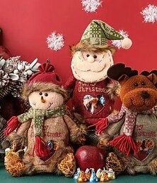 economico -3 sacchetti regalo di Natale con cerniera, sacchetti di caramelle con Babbo Natale e renne, sacchetti regalo di mele per la vigilia di Natale, decorazioni per feste