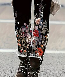 abordables -Femmes Leggings Vacances ancien Style Ethnique Longueur cheville Taille haute Fleuri Graphique Impression 3D Séchage Rapide Respirabilité Doux Élastique Extérieur Maison Décontracté Blanche Rouge