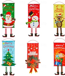 preiswerte -Weihnachtsstoff-Hängebeine, kreatives Hängebanner, Fensterornament, Wanddekoration, festliche Urlaubsatmosphäre, perfektes saisonales Home-Party-Dekor-Accessoire