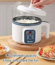 お買い得  -1.7L電気炊飯器シングル二層220Vマルチクッカーノンスティックスマートメカニカルマルチクッカー蒸しご飯ポット家庭用