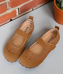 abordables -Ballerines Mary Jane beiges à coupe large pour femmes avec bride auto-agrippante – chaussures pieds nus décontractées, confortables et antidérapantes pour un usage quotidien, la marche et les voyages
