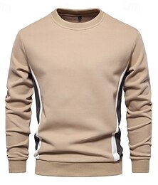 abordables -Hombre Sudadera Sudadera Con Capucha Pull-over Albaricoque Azul vaquero Negro Amarillo Azul Marino Cuello Barco Plano Retazos Bloque de Color Deporte Casual Diario Ropa de calle Fresco Ropa deportiva