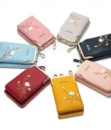 cheap -Women Sling Cross-Body Wallet with Mobile Cell Phone Holder Stylish Embroidered Mini Shoulder Bag Multifunctional Ladies Purse Casual Fashion Small Crossbody Handbag for Daily Use