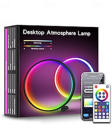 お買い得  -スマート LED テーブルランプ、RGB、IC 照明、色が変わるナイトライト、音楽同期、DIY モード、無段階調光、寝室用 &ゲーム