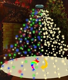 abordables -Lumières de sapin de Noël, lumières de Noël à LED avec 8 modes d'éclairage, lumière de Noël extérieure avec fonction de minuterie pour les décorations de Noël