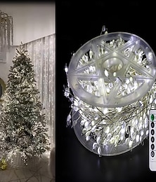 abordables -Guirlande lumineuse scintillante pour sapin de Noël, guirlande de pétards en fil de cuivre, éclairage d'ambiance de Noël, LED en cascade pour sapin
