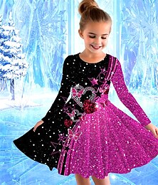 preiswerte -Mädchen' 3D Schmetterling Kleid Langarm Sommer Frühling Urlaub Täglich Ferien Prinzessin Schön Süß Kinder 4-12 Jahre Freizeitkleid A Linie Kleid Knielang Normale Passform
