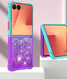 voordelige -telefoon hoesje Voor Samsung Galaxy Z Flip 7 Z-flip 6 Z Flip 5 Z Flip 4 Achterkant Wallet Card Case Bling glitter glanzend Schokbestendig Kleurgradatie PC