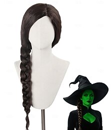 economico -Parrucca sintetica per cosplay parrucca Elphaba da film costume parrucche da donna adulte parrucche di Halloween
