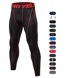 abordables -Hombre Pantalones de compresión Leggings Camiseta deportiva de base Alta cintura Prendas de abajo Ropa Deportiva Gimnasia Ejercicio Otoño Secado rápido Gimnasio Baloncesto De Deporte Ajuste regular