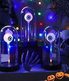 economico -Decorazioni di Halloween a LED, alimentate a batteria, luci per feste, bulbi oculari luminosi horror e luci per atmosfera festiva per uso interno ed esterno, decorazioni per Halloween, comodini,