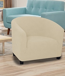 abordables -chaise rembourrée demi-ronde avec coutures en grille 5x5 chaise longue d'appoint incurvée d'une seule pièce pour salon ou chambre