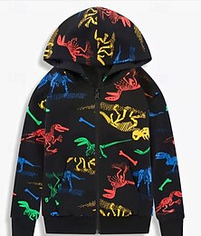 billiga -Barn Pojkar hoodie med dragkedja Tecknat Långärmad Dragkedja Höst Grundläggande Bomull Utomhus