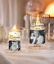 abordables -Bougeoir en verre commémoratif personnalisé, souvenir photo personnalisé, bougeoir votif en verre personnalisé pour la famille, les amis, les proches, les animaux de compagnie, cadeau éternel