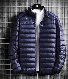 economico -Per uomo Cappotto Invernale Giacca imbottita Giacca Imbottita Tasca Poliestere Vacanza Abbigliamento quotidiano Data Regolare Moda Casual Confortevole Calore Termico Inverno Colore Solido / Tinta
